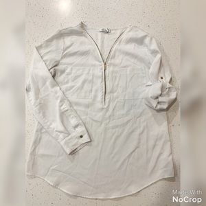 Calvin Klein White Zip Blouse